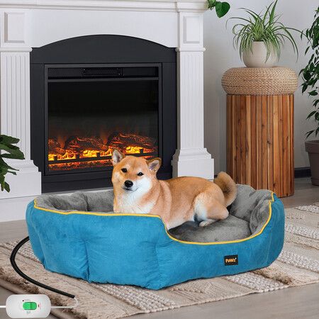 Electric Pet Heater Bed Heated M Blue Medium