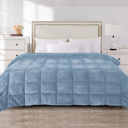 Quilt Doona Comforter Blanket Blue King