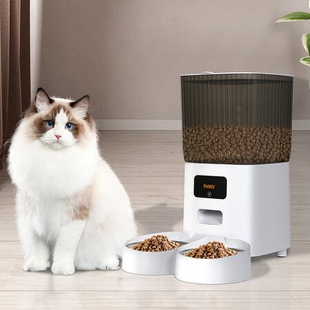 5L Automatic Pet Feeder 2 Bowl White