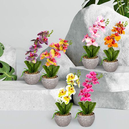 6X Artificial Flowers Plant In