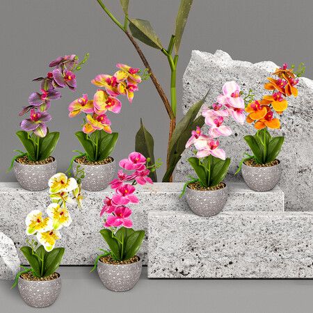 6X Artificial Flowers Plant In