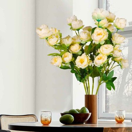 Artificial Flowers Silk Roses Yellow