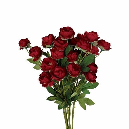 Artificial Flowers Silk Roses Burgundy