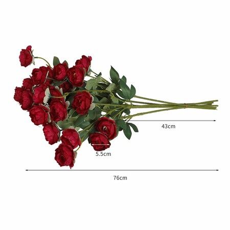 Artificial Flowers Silk Roses Burgundy