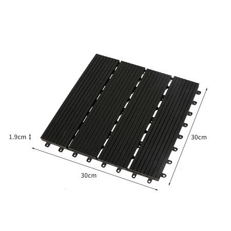 x10 Floor Tiles Plastic Decking Dark Grey