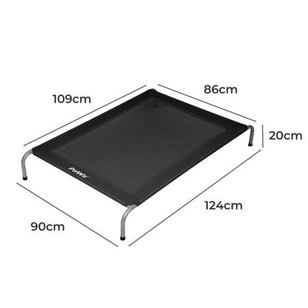 Elevated Trampoline Pet Bed Dog XL Black X-Large