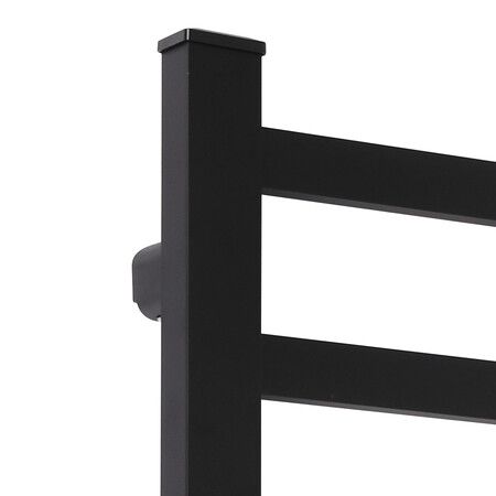 Heated Towel Rail Warmer Rack Wall Mounted Black