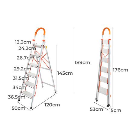 6 Step Ladder Folding Aluminium