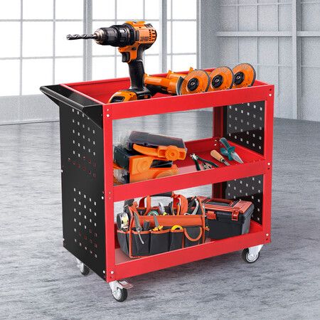 Tool Trolley Cart 3 Tier Red