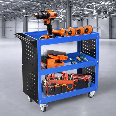 Tool Trolley Cart 3 Tier Blue