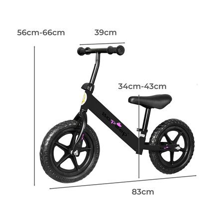 Kids Balance Bike Ride On Toys Black