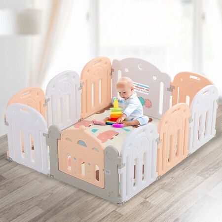 Kids Baby Playpen Safety Gate Pink