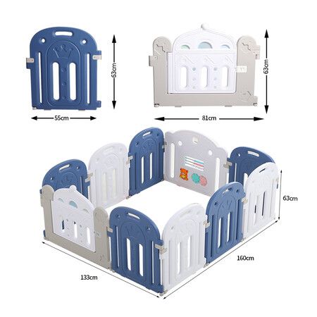 Kids Baby Playpen Safety Gate Blue