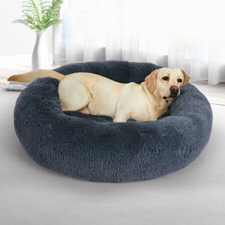 Pet Bed Cat Dog Donut Nest Calming XXXL Dark Grey XXX-Large