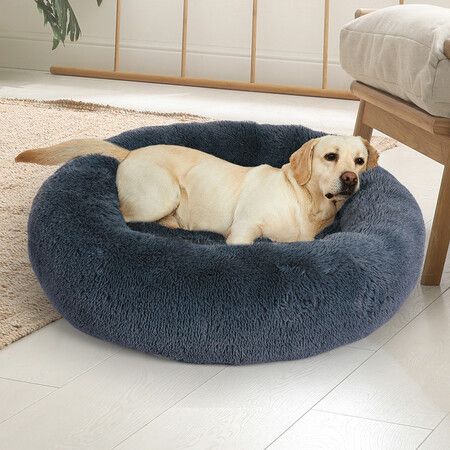 Pet Bed Cat Dog Donut Nest Calming XXXL Dark Grey XXX-Large