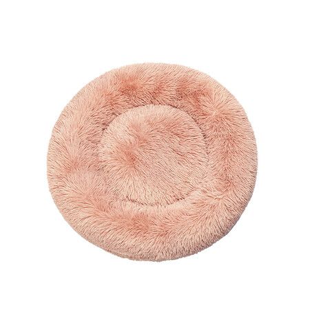 Pet Bed Cat Dog Donut Nest Calming S Pink Small