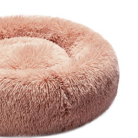 Pet Bed Cat Dog Donut Nest Calming S Pink Small