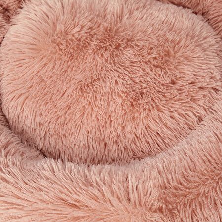 Pet Bed Cat Dog Donut Nest Calming S Pink Small