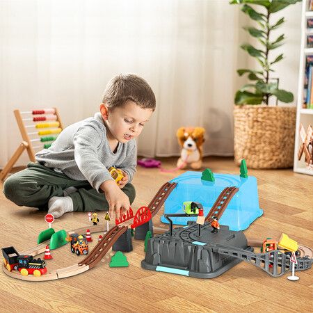 Toy Train Set Track DIY Wooden