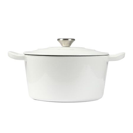 4L Enamel Dutch Oven Pot in White Colour