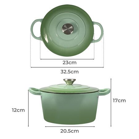 4L Enamel Dutch Oven Pot in Green Colour