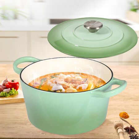 4L Enamel Dutch Oven Pot in Green Colour