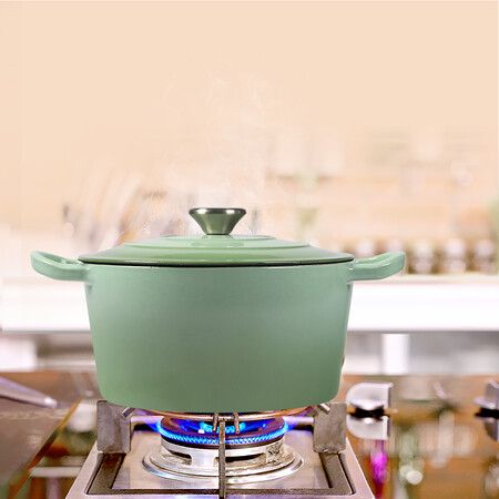 4L Enamel Dutch Oven Pot in Green Colour