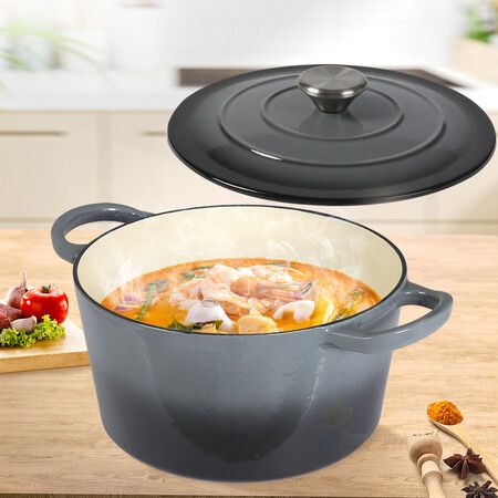 4L Enamel Dutch Oven Pot in Black Colour