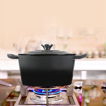 4L Enamel Dutch Oven Pot in Black Colour