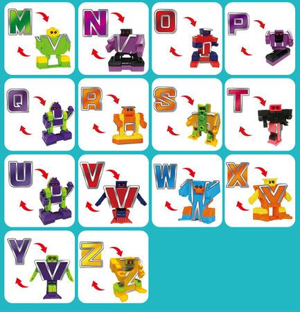 26Pcs Alphabet Toys Number Bots Action Figure Learning Toys Number Robots Toys Educational Toy Gifts for Kids Boys Girls