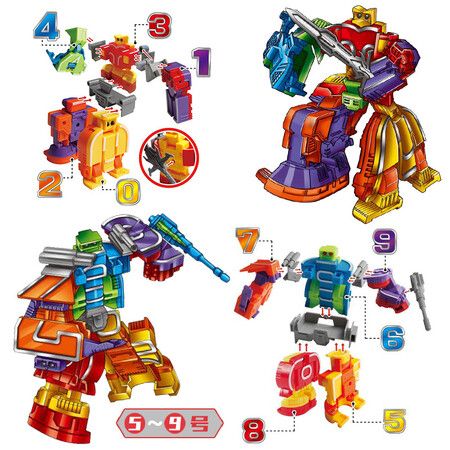 15 Pcs Number Bots Toys Number Bots Action Figure Learning Toys Number Robots Toys Educational Toy Gifts for Kids Boys Girls