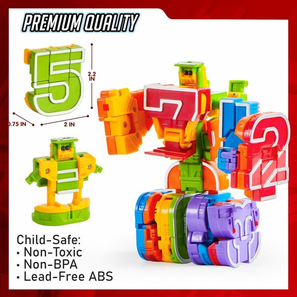 15 Pcs Number Bots Toys Number Bots Action Figure Learning Toys Number Robots Toys Educational Toy Gifts for Kids Boys Girls