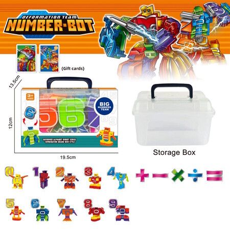 15 Pcs Number Bots Toys Number Bots Action Figure Learning Toys Number Robots Toys Educational Toy Gifts for Kids Boys Girls