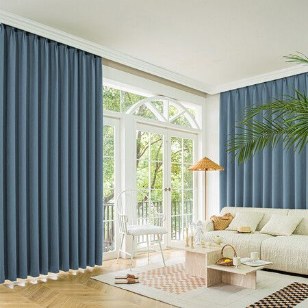 2XBlockout Curtains Chenille 132x250 Blue