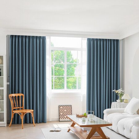 2XBlockout Curtains Chenille 132x250 Blue