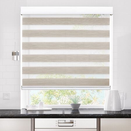 Blackout Zebra Roller Blind Curtains 90x210 Beige