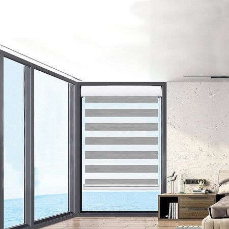 Blackout Zebra Roller Blind Curtains 60x210 Grey