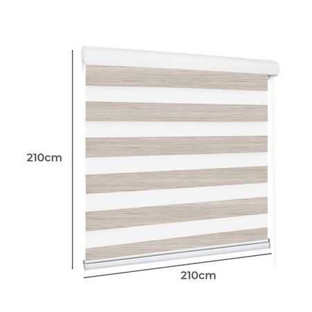 Blackout Zebra Roller Blind Curtains 210x210 Beige