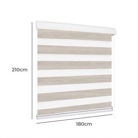 Blackout Zebra Roller Blind Curtains 180x210 Beige