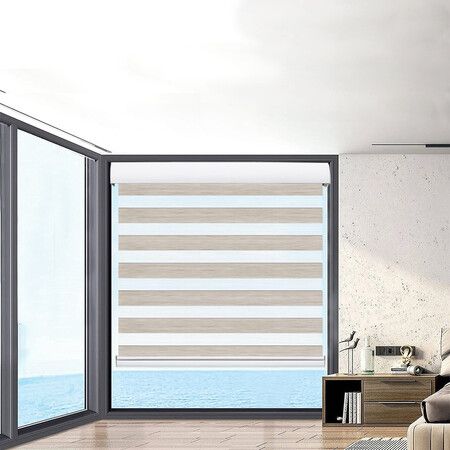 Blackout Zebra Roller Blind Curtains 180x210 Beige