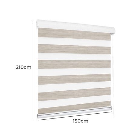 Blackout Zebra Roller Blind Curtains 150x210 Beige