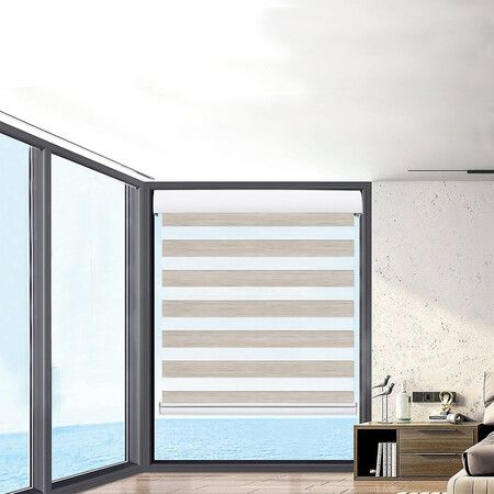 Blackout Zebra Roller Blind Curtains 120x210 Beige