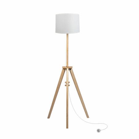 Tripod Floor Lamp Wooden Modern Natural