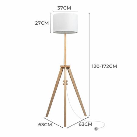 Tripod Floor Lamp Wooden Modern Natural