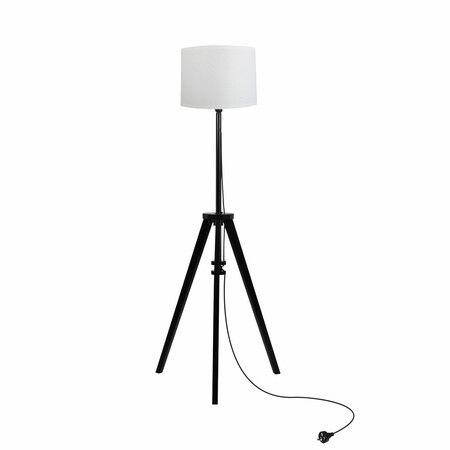 Wooden Floor Lamp Modern Tripod Black