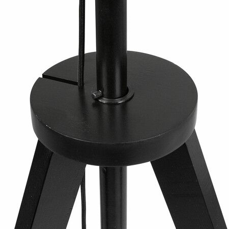 Wooden Floor Lamp Modern Tripod Black