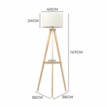 Tripod Floor Lamp with Shelf