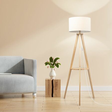 Tripod Floor Lamp with Shelf