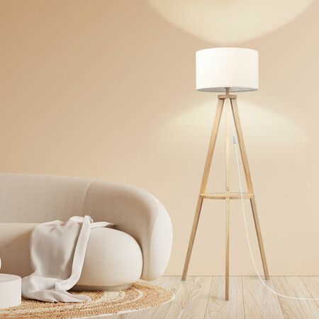 Tripod Floor Lamp with Shelf