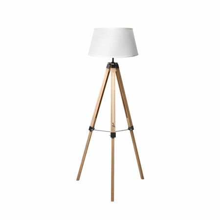 Tripod Wooden Floor Lamp Shaded Natural